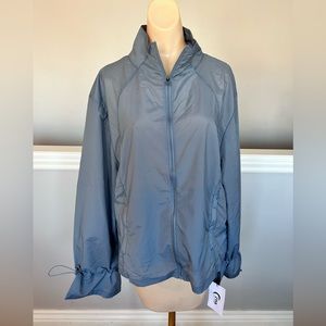 🌶️ *NWT* ZYIA Active Gray Drawstrings Windbreaker Size XL